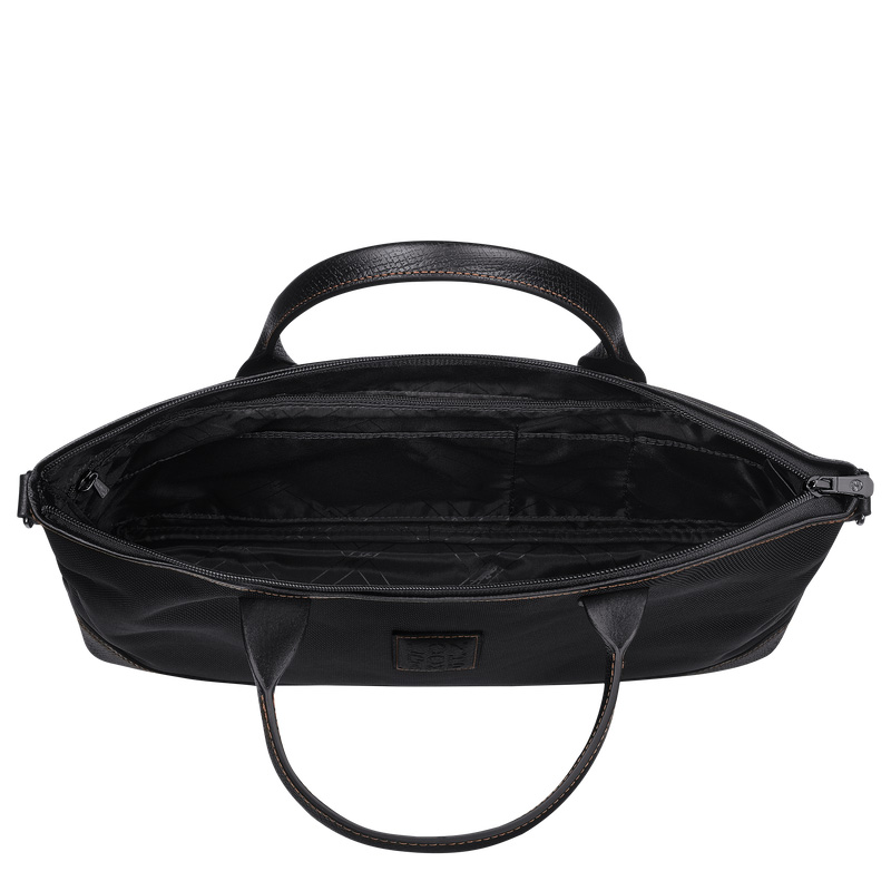 Longchamp | Boxford S Briefcase Black - Recycled canvas | Black