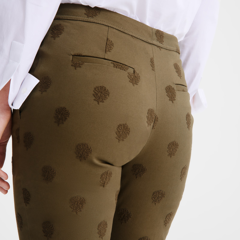 Longchamp | Trousers Artichoke - Embroidered gabardine | Artichoke