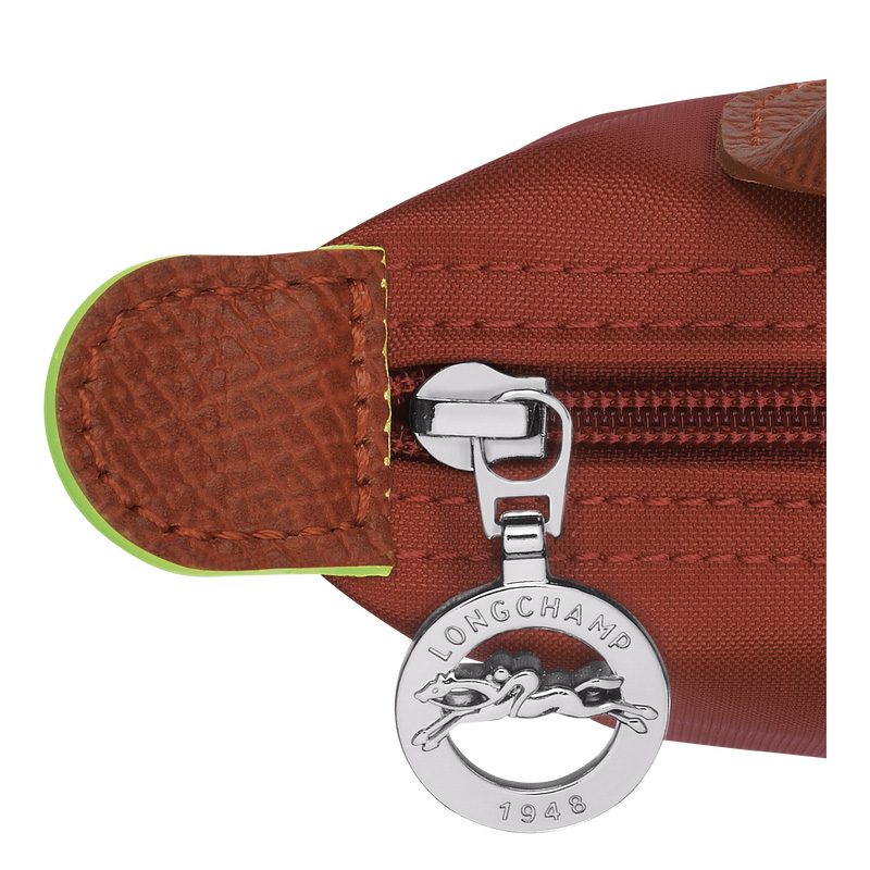 Longchamp | Le Pliage Green Pouch with handle Chestnut - Recycled canvas | Chestnut