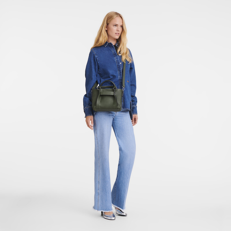 Longchamp | 3D S Handbag Khaki - Leather | Khaki