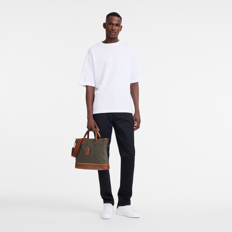 Longchamp | Boxford S Briefcase Brown - Recycled canvas | Brown