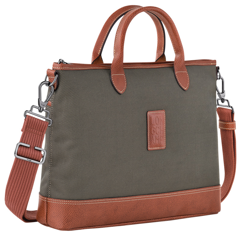 Longchamp | Boxford S Briefcase Brown - Recycled canvas | Brown