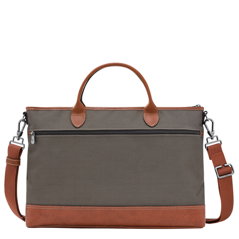 Longchamp | Boxford S Briefcase Brown - Recycled canvas | Brown