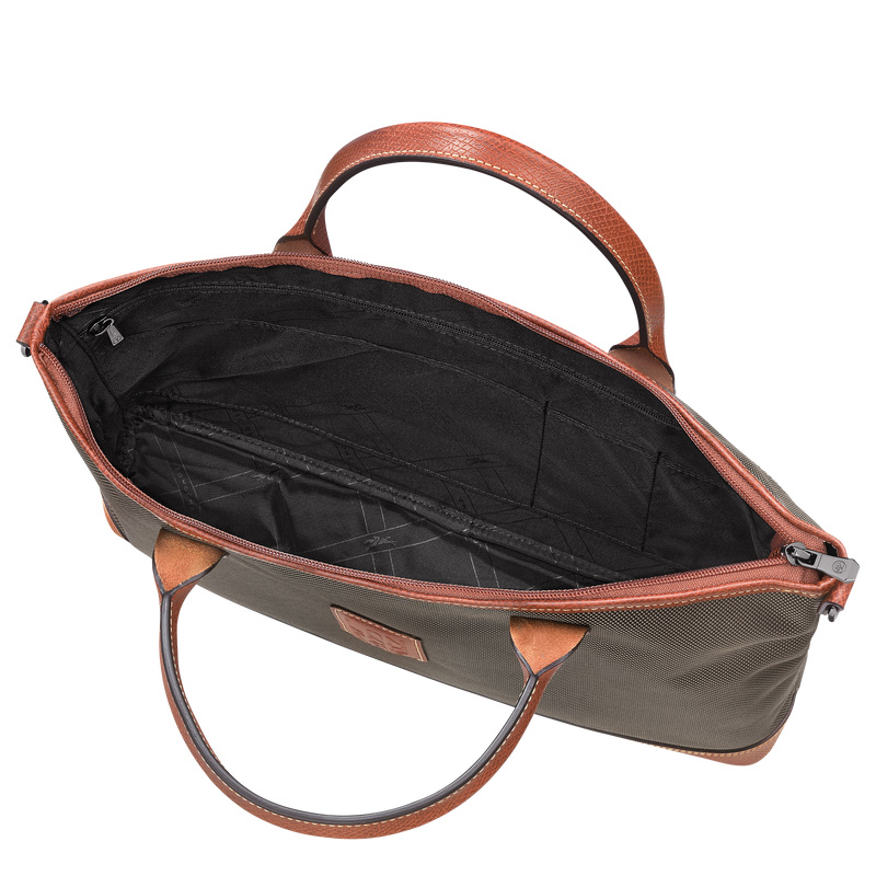 Longchamp | Boxford S Briefcase Brown - Recycled canvas | Brown