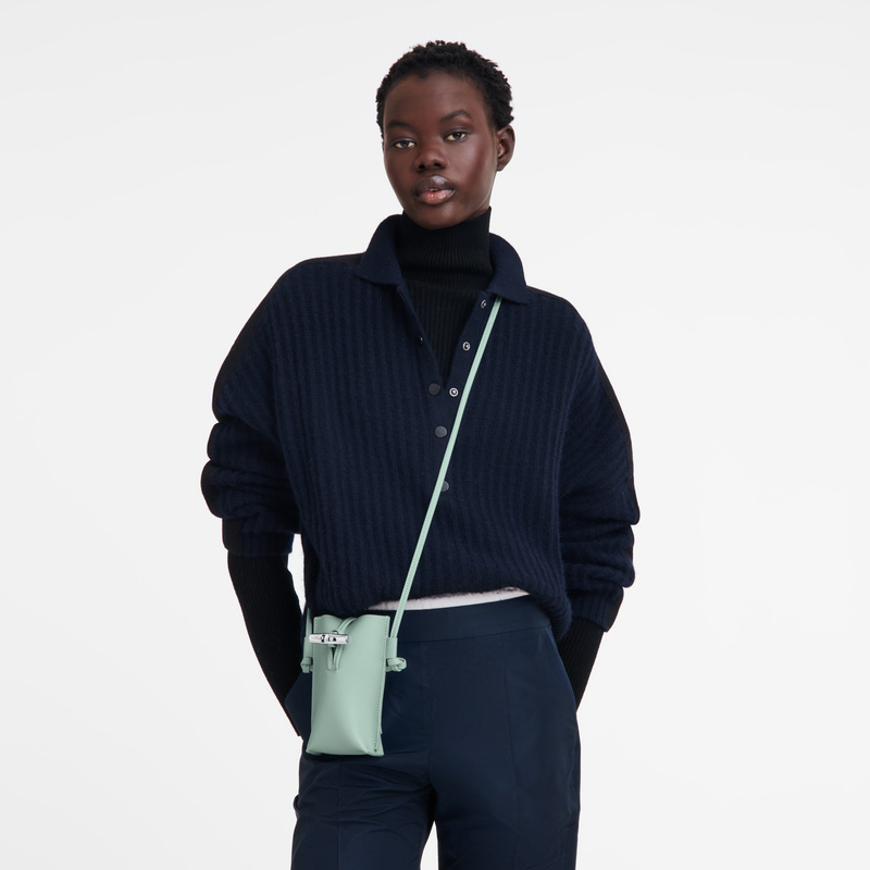 Longchamp | Le Roseau Phone case Celadon - Leather | Celadon