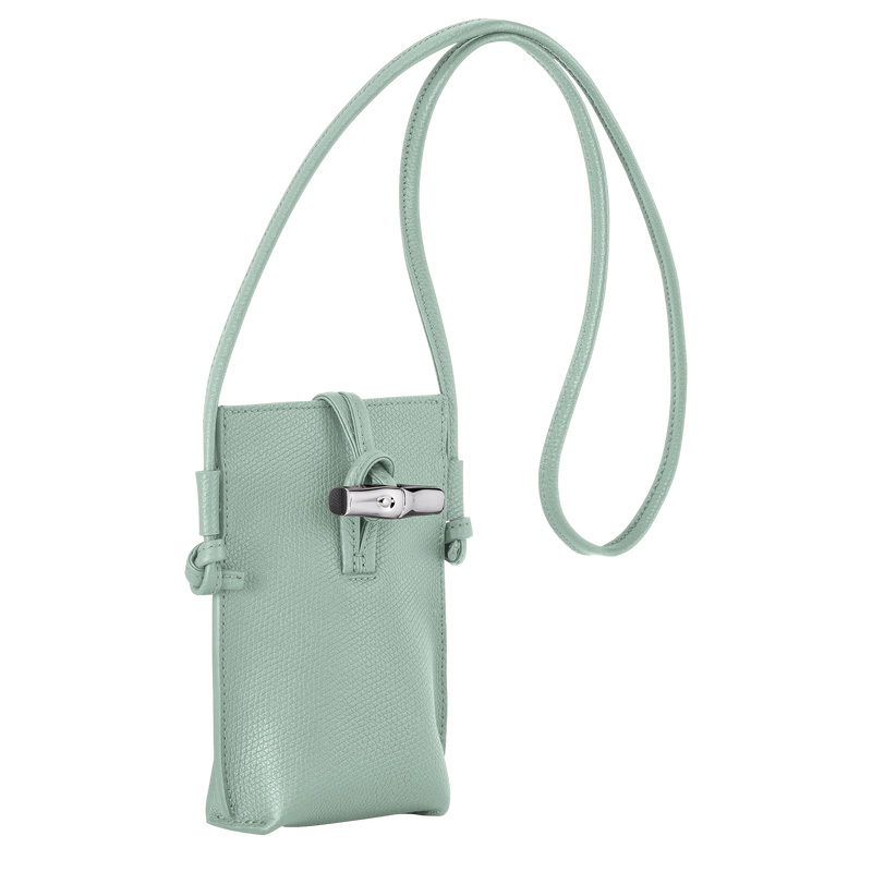 Longchamp | Le Roseau Phone case Celadon - Leather | Celadon