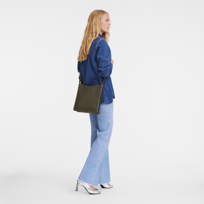 Longchamp | Le Foulonné M Crossbody bag Khaki - Leather | Khaki