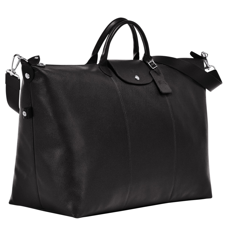Longchamp | Le Foulonné L Travel bag Black - Leather | Black