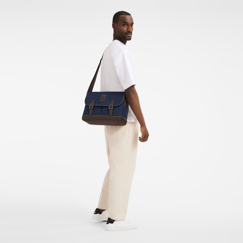 Longchamp | Boxford L Crossbody bag Blue - Recycled canvas | Blue