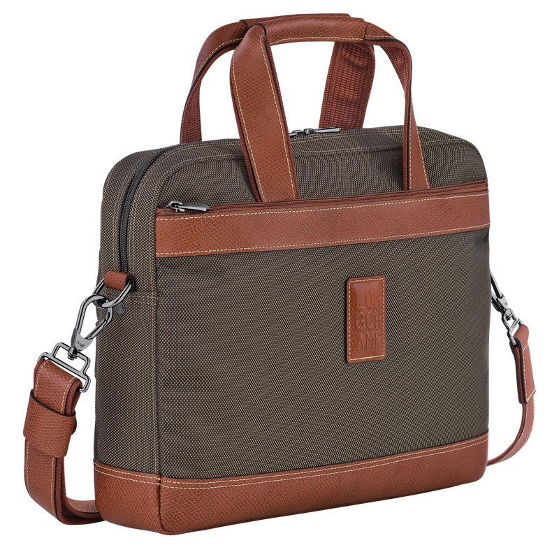 Longchamp | Boxford S Briefcase Brown - Recycled canvas | Brown