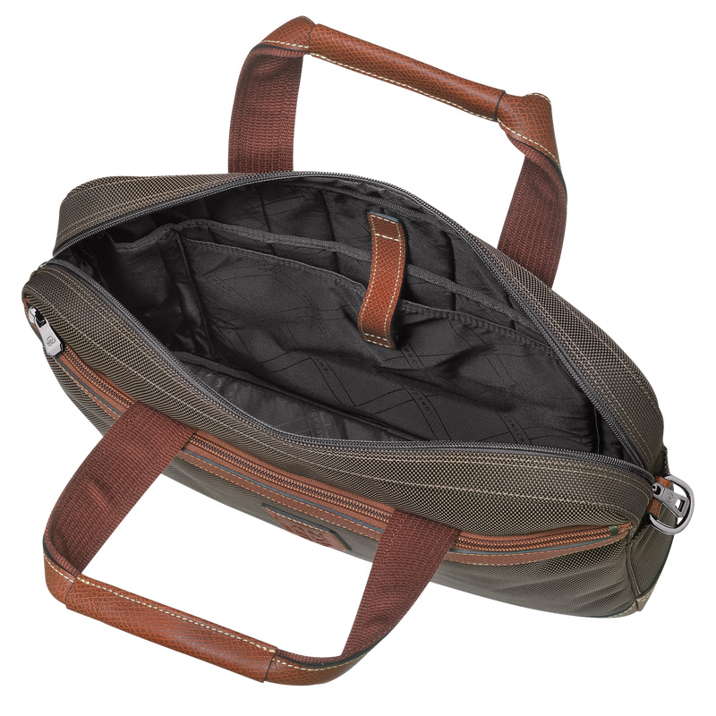 Longchamp | Boxford S Briefcase Brown - Recycled canvas | Brown