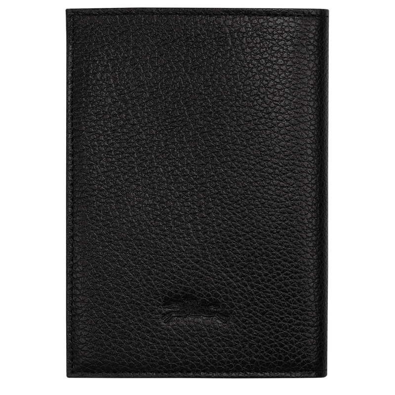 Longchamp | Le Foulonné Passport cover Black - Leather | Black