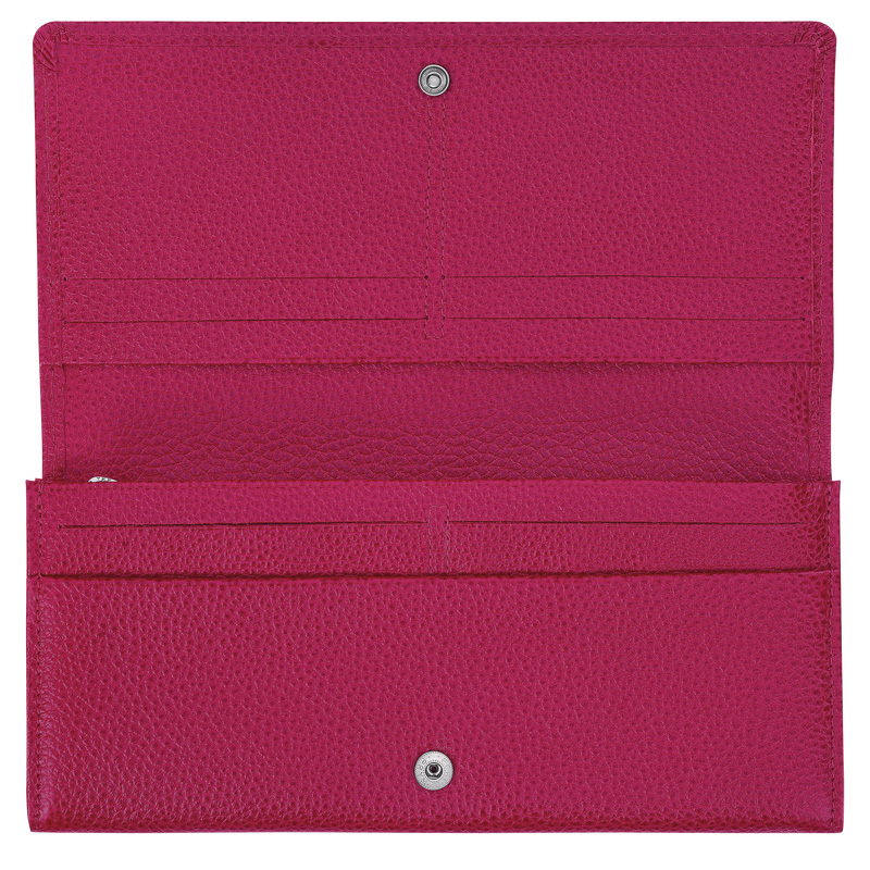 Longchamp | Le Foulonné Continental wallet Beetroot - Leather | Beetroot