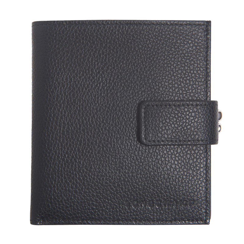 Longchamp | Le Foulonné Compact wallet Black - Leather | Black