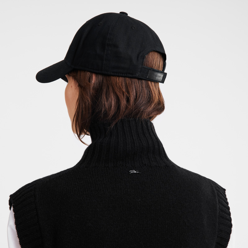 Longchamp | Solid cap Black - Organic cotton | Black