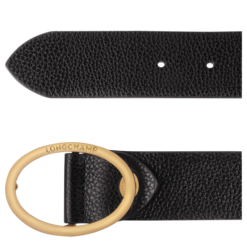 Longchamp | Le Foulonné Ladies' belt Black - Leather | Black