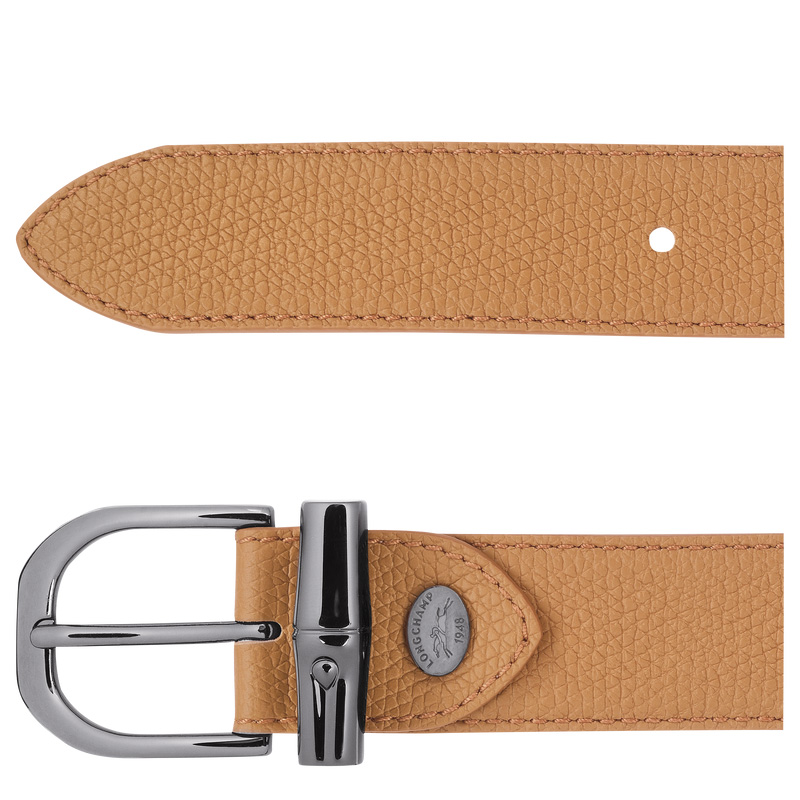 Longchamp | Le Roseau Ladies' belt Walnut - Leather | Walnut