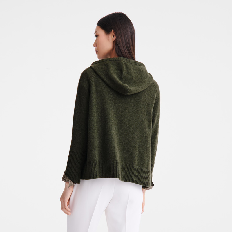 Longchamp | Hoodie jumper Khaki - Knit | Khaki