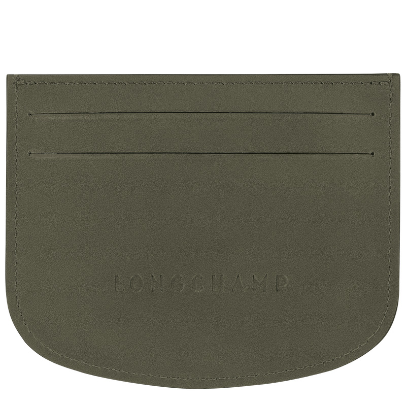 Longchamp | Épure Card holder Khaki - Leather | Khaki