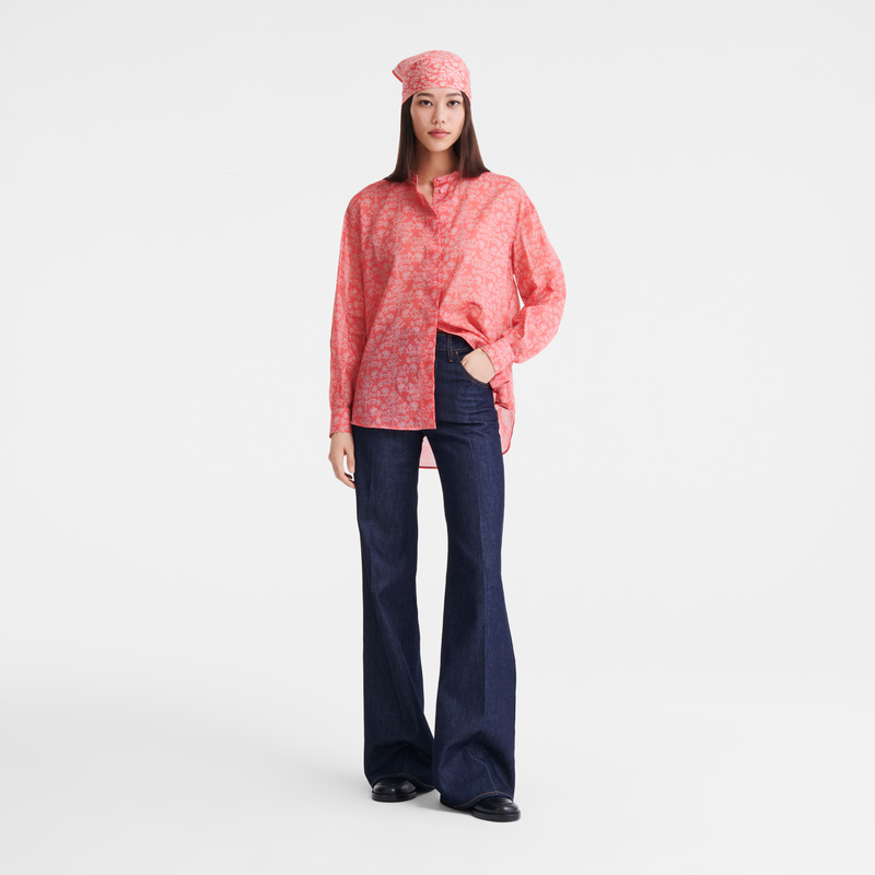 Longchamp | Shirt Tomato - Printed veil | Tomato