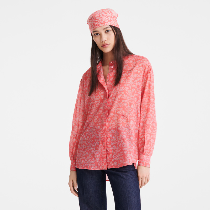 Longchamp | Shirt Tomato - Printed veil | Tomato