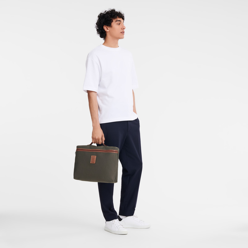 Longchamp | Boxford S Briefcase Brown - Recycled canvas | Brown