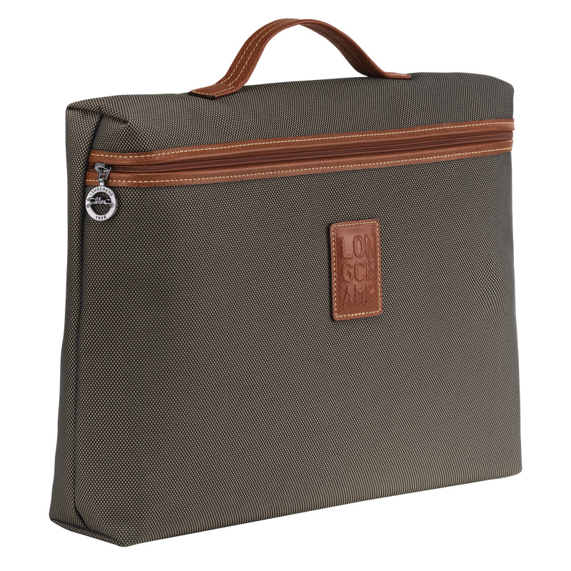 Longchamp | Boxford S Briefcase Brown - Recycled canvas | Brown