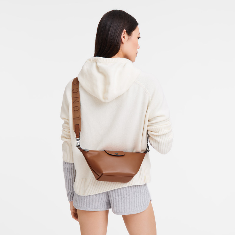 Longchamp | Le Pliage Xtra XS Crossbody bag Cognac - Leather | Cognac