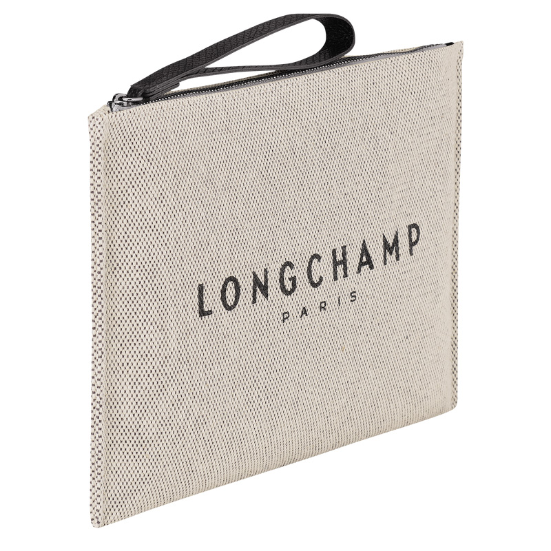 Longchamp | Essential Pouch Ecru - Canvas | Ecru