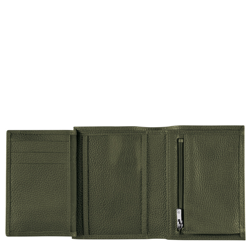 Longchamp | Le Foulonné Wallet Khaki - Leather | Khaki