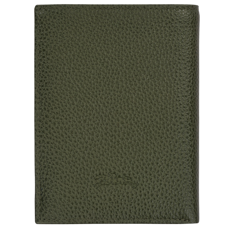Longchamp | Le Foulonné Wallet Khaki - Leather | Khaki