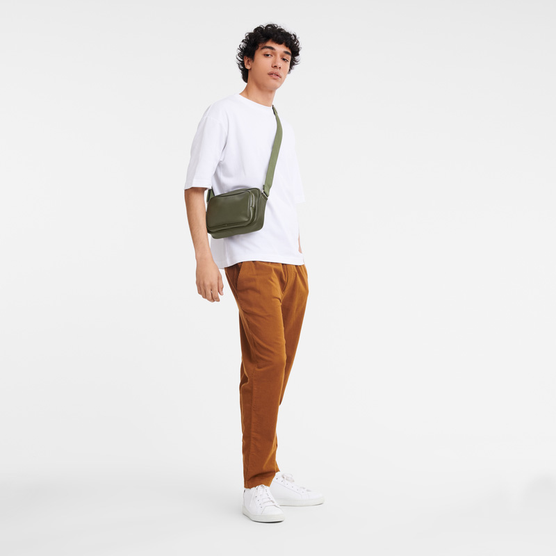Longchamp | Le Foulonné S Camera bag Khaki - Leather | Khaki
