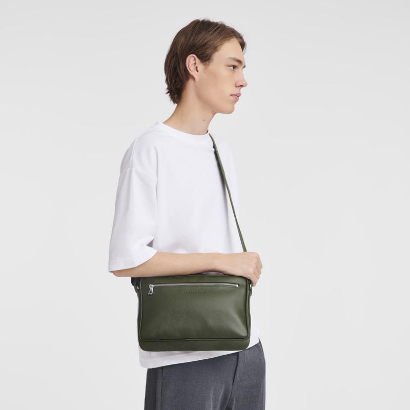 Longchamp | Le Foulonné M Camera bag Khaki - Leather | Khaki