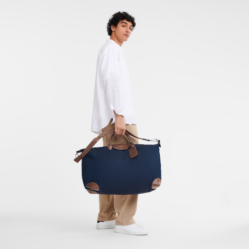 Longchamp | Boxford L Travel bag Blue - Recycled canvas | Blue