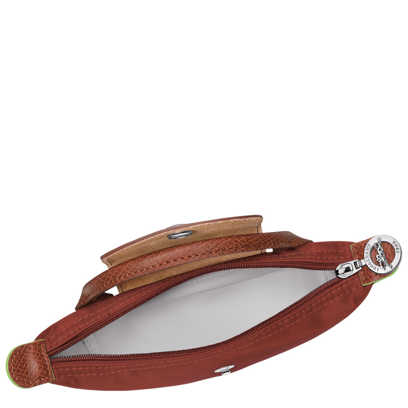 Longchamp | Le Pliage Green Pouch with handle Chestnut - Recycled canvas | Chestnut