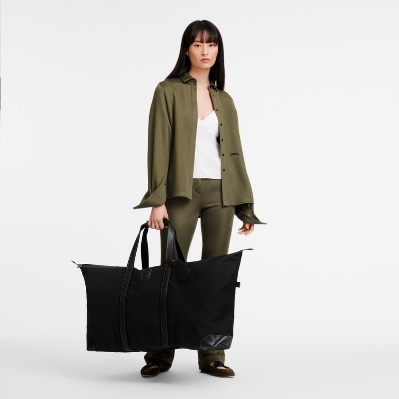 Longchamp | Boxford XL Travel bag Black - Recycled canvas | Black
