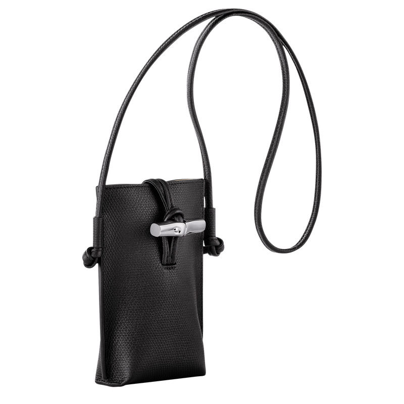 Longchamp | Le Roseau Phone case Black - Leather | Black