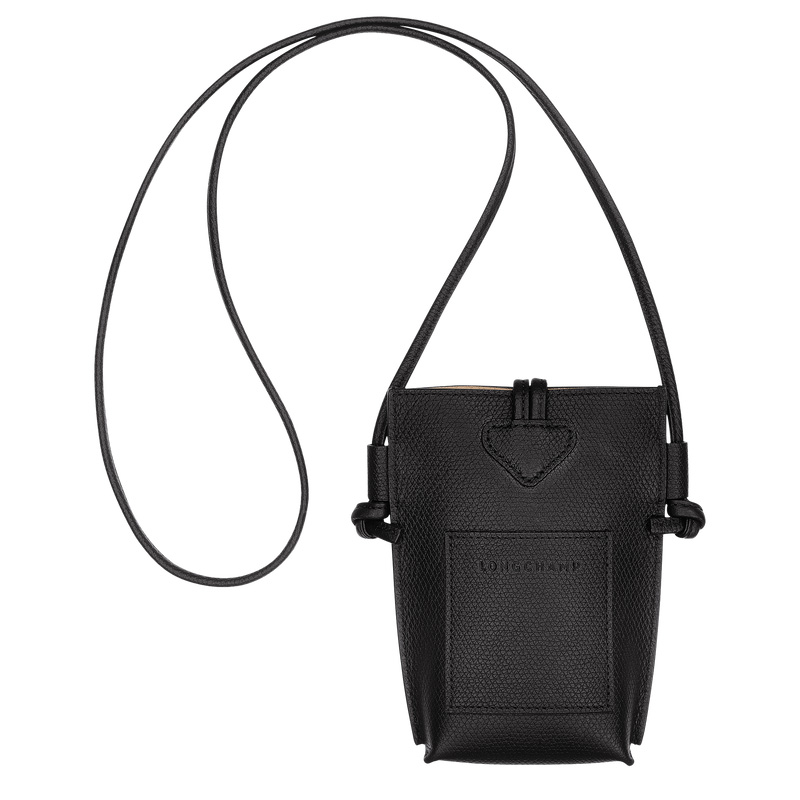 Longchamp | Le Roseau Phone case Black - Leather | Black