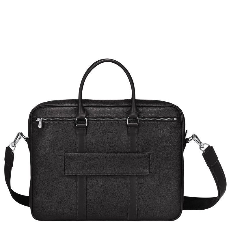 Longchamp | Le Foulonné S Briefcase Black - Leather | Black
