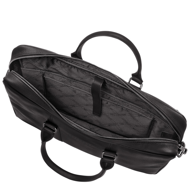 Longchamp | Le Foulonné S Briefcase Black - Leather | Black