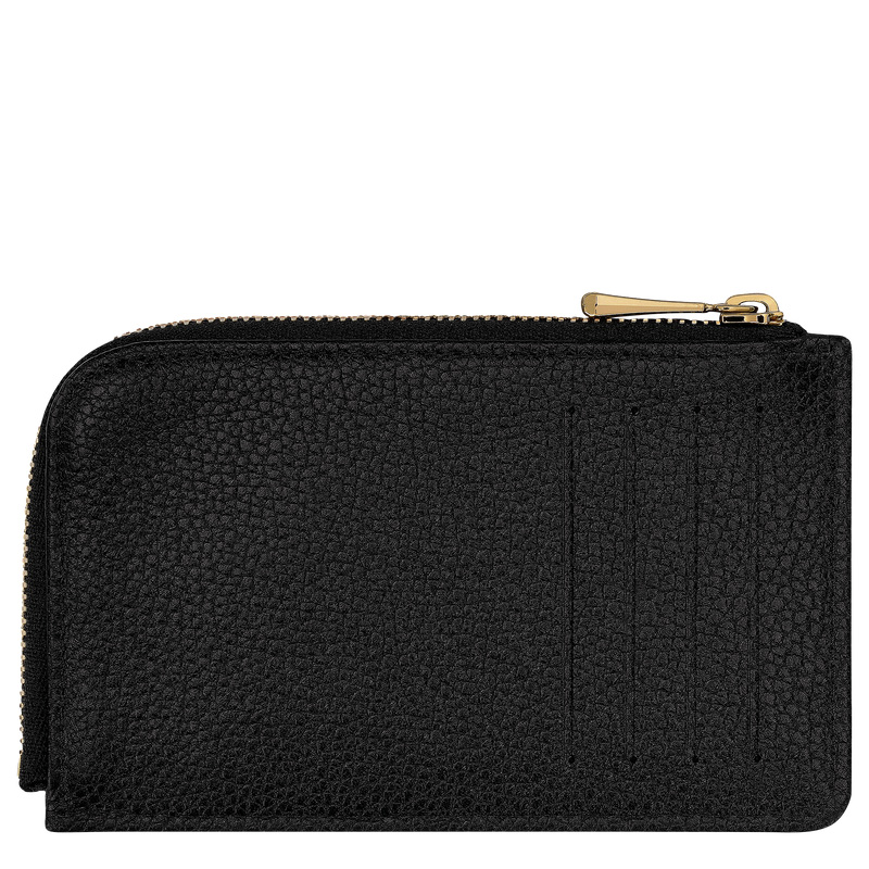 Longchamp | Le Foulonné Card holder Black - Leather | Black