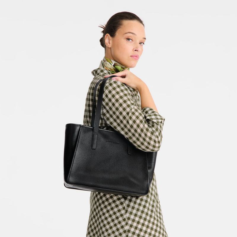 Longchamp | Le Foulonné L Tote bag Black - Leather | Black