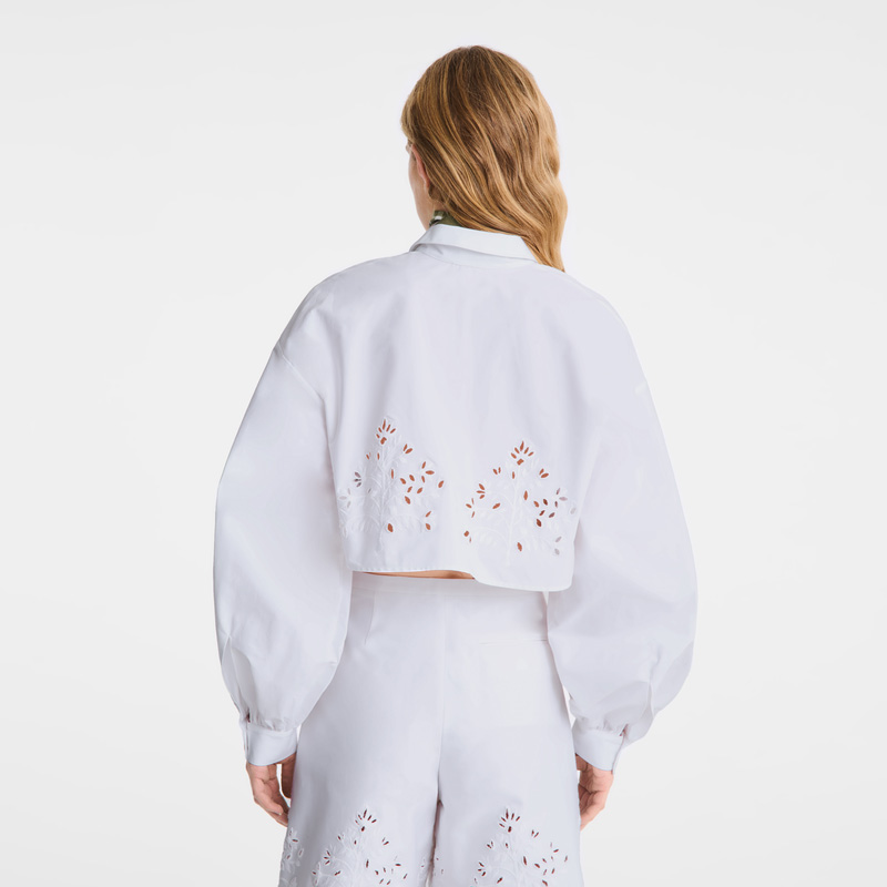 Longchamp | Shirt White - Poplin embroidered | White