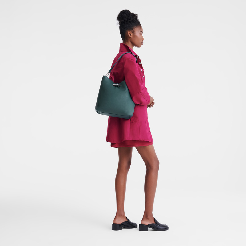 Longchamp | Le Roseau M Shoulder bag Cedar - Leather | Cedar
