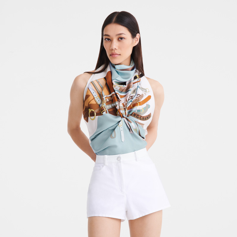 Longchamp | Tête de cheval Silk scarf 90 Vervain - OTHER | Vervain