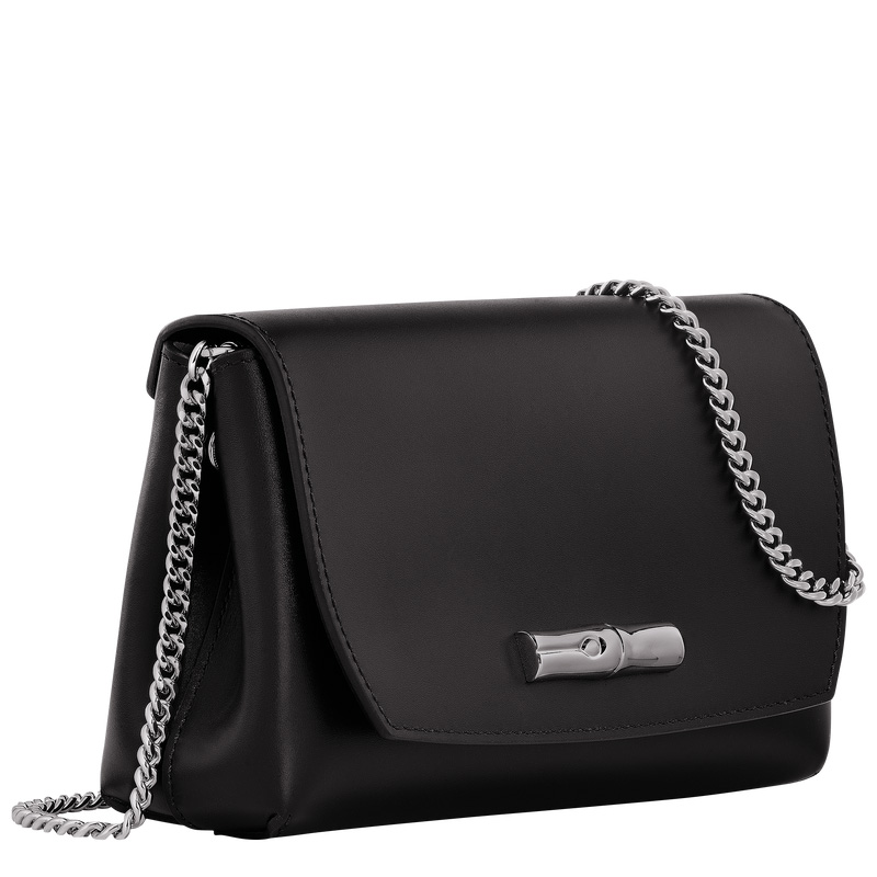 Longchamp | Le Roseau Clutch Black - Leather | Black