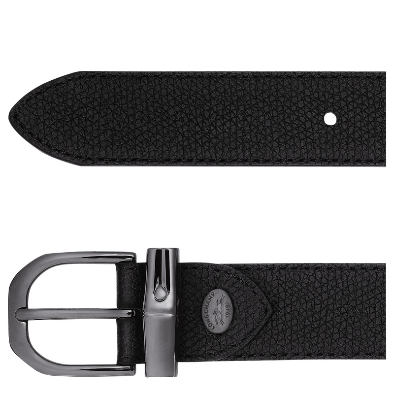 Longchamp | Le Roseau Ladies' belt Black - Leather | Black