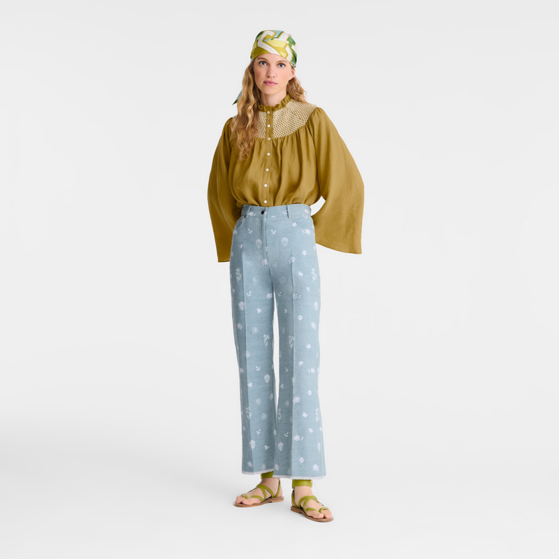 Longchamp | Jeans Sky Blue - Embroidered denim | Sky Blue