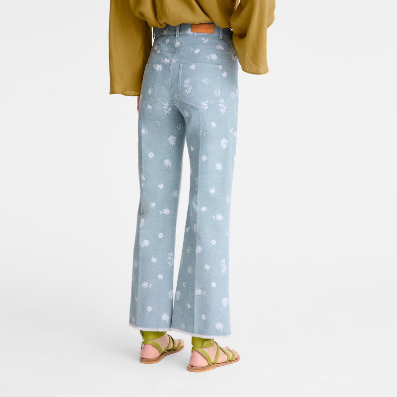 Longchamp | Jeans Sky Blue - Embroidered denim | Sky Blue