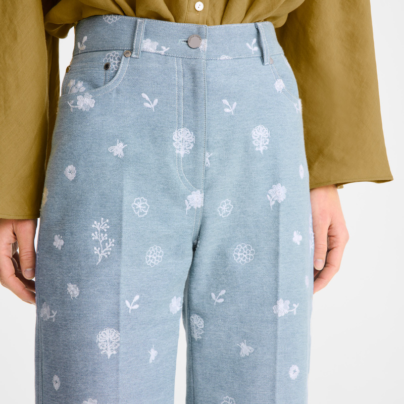 Longchamp | Jeans Sky Blue - Embroidered denim | Sky Blue